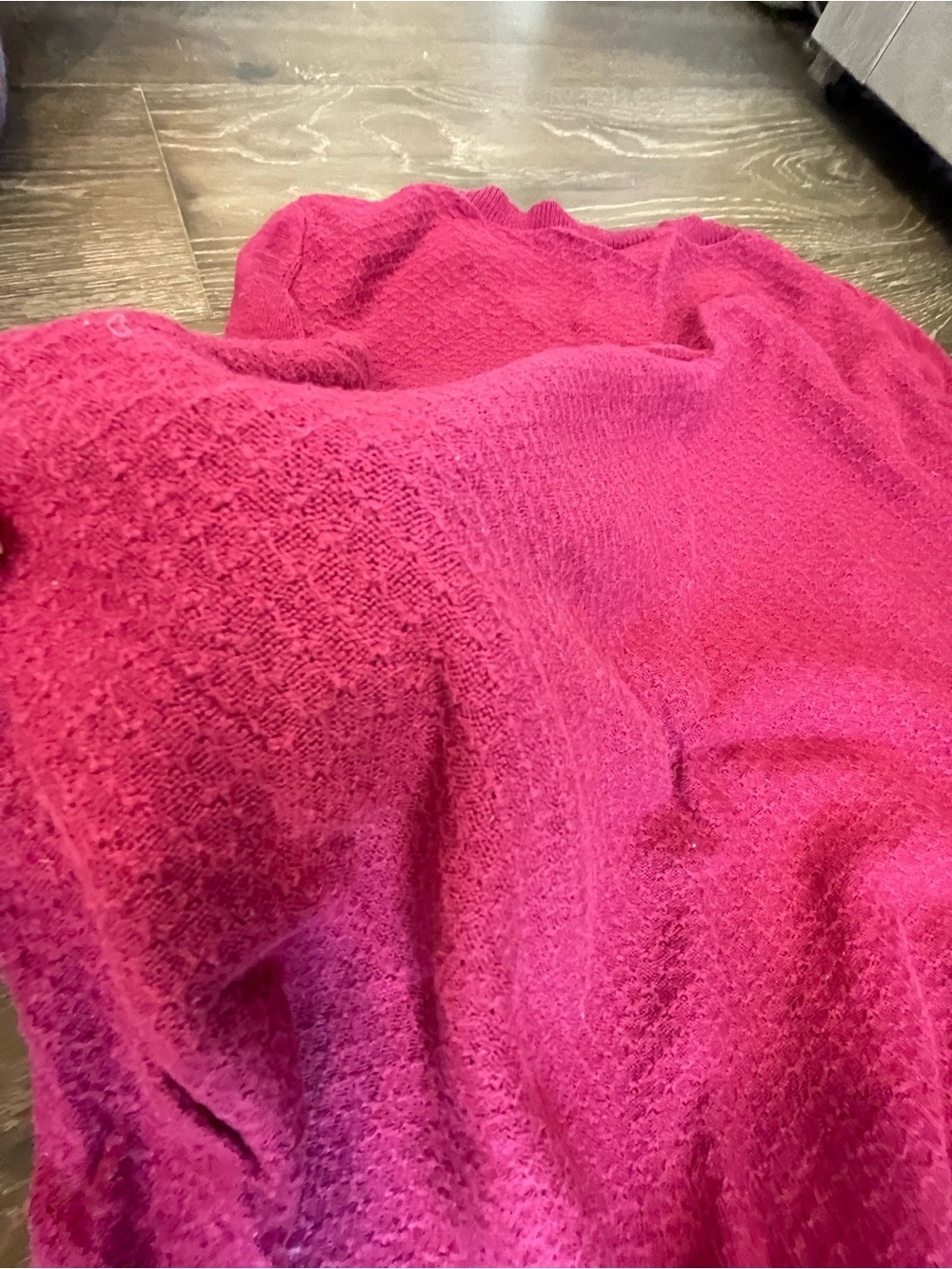 LOFT Outlet Raspberry Crewneck Knit Top - Picture 3 of 3